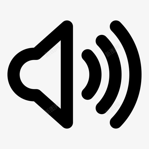 音量高高增加图标svg_新图网 https://ixintu.com 向上 噪音 增加 声音音乐轮廓加粗 扬声器 音量高 高