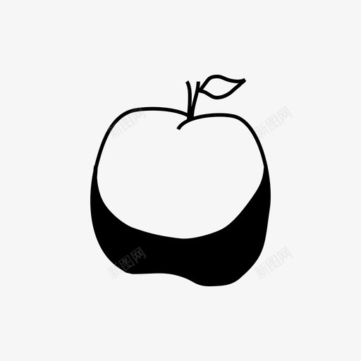 苹果亚当食物图标svg_新图网 https://ixintu.com 亚当 叶子 手绘 水果 苹果 食物