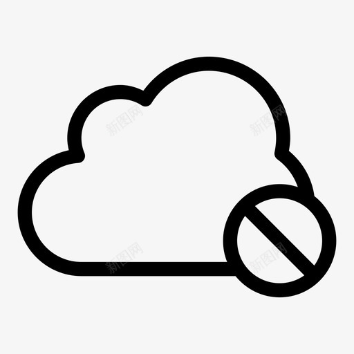 拒绝云云计算云数据图标svg_新图网 https://ixintu.com 云数据 云服务 云计算 天气 拒绝云
