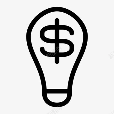 商业理念灯泡美元图标图标