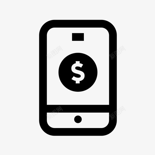 移动货币美元ipad图标svg_新图网 https://ixintu.com ipad iphone 移动货币 美元 金融