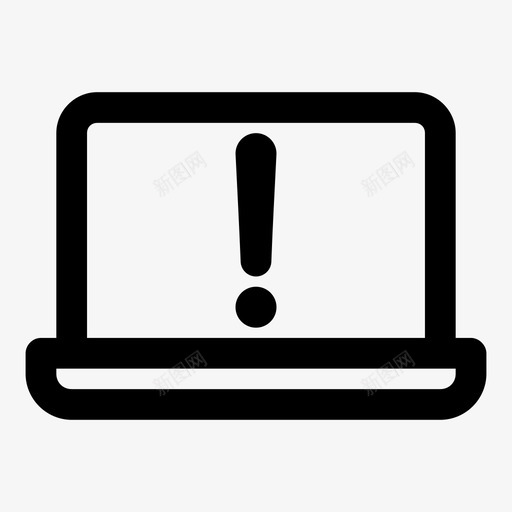警告笔记本电脑感叹号macbook图标svg_新图网 https://ixintu.com macbook 上网本 屏幕通知 感叹号 笔记本电脑屏幕 警告笔记本电脑