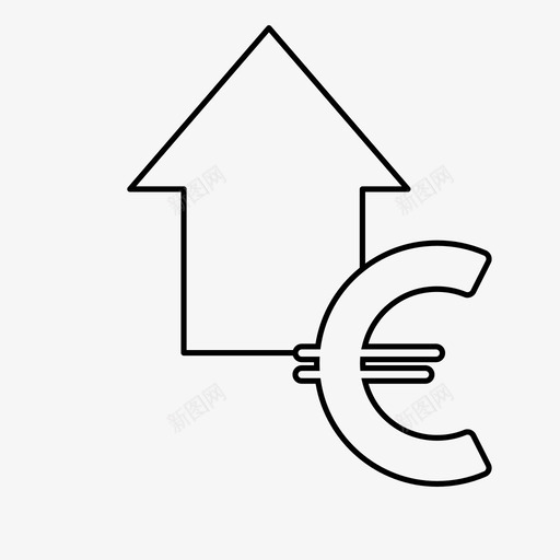 欧元货币薪水图标svg_新图网 https://ixintu.com 上涨 欧元 股市 薪水 货币