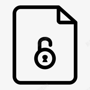 未保护的文件锁定固定图标图标