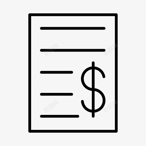 收据账单美元图标svg_新图网 https://ixintu.com 办公室图标 发票 收据 美元 账单 采购