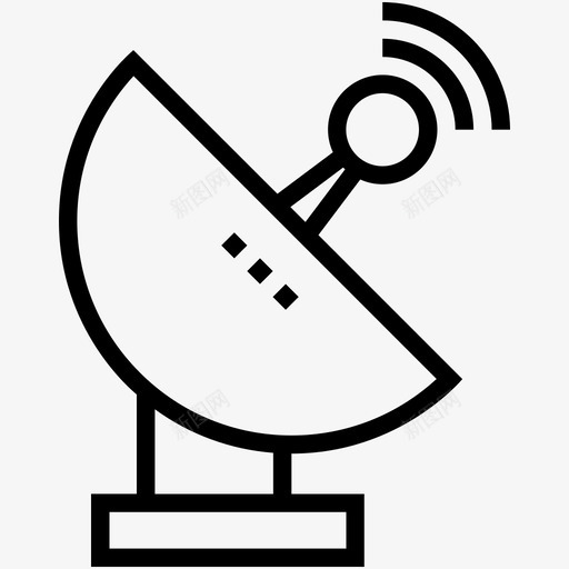 卫星天线天线碟形天线图标svg_新图网 https://ixintu.com 全球物流线图标 卫星天线 天线 抛物面天线 海洋 碟形天线 雷达
