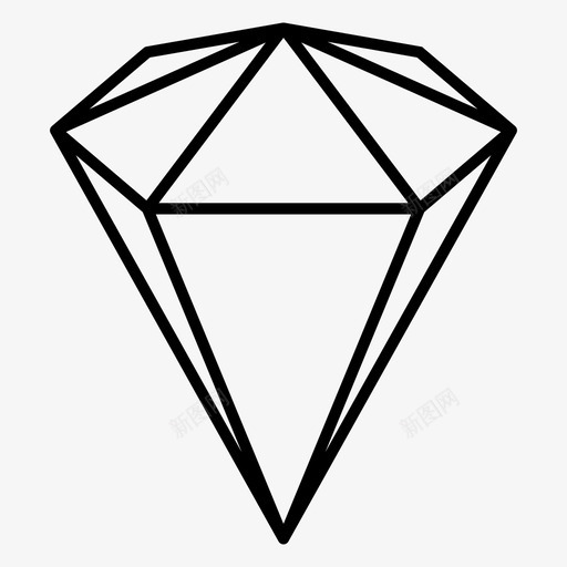 钻石宝石闪亮图标svg_新图网 https://ixintu.com 宝石 明亮的切割 钻石 钻石尖 闪亮
