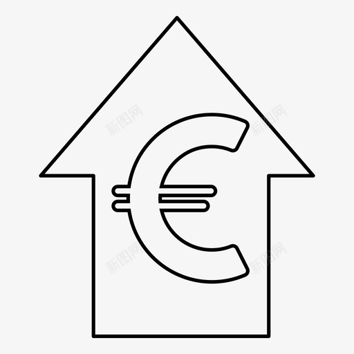 欧元货币薪水图标svg_新图网 https://ixintu.com 上涨 欧元 股市 薪水 货币