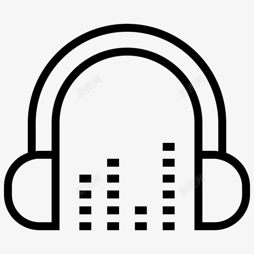 耳机itunes小工具图标svg_新图网 https://ixintu.com itunes 小工具 收听 电子和设备线路图标 耳机 音频