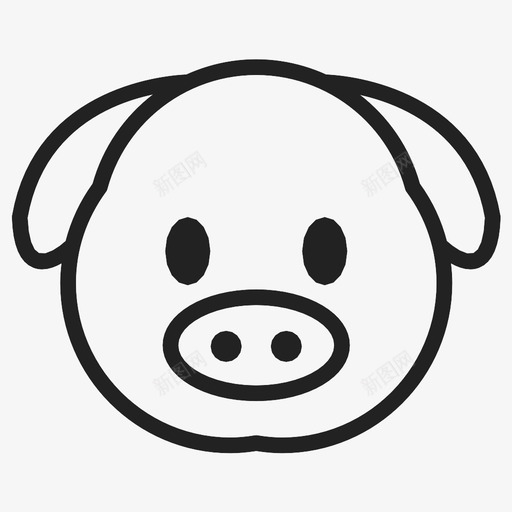 猪动物表情图标svg_新图网 https://ixintu.com 动物 猪 脸 表情 鼻子