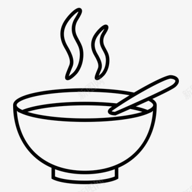 汤碗汤匙炖菜图标图标