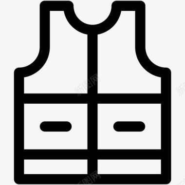 救生衣软木夹克安全夹克图标图标