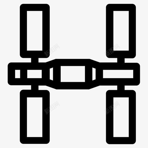 空间站地球轨道图标svg_新图网 https://ixintu.com 地球 太阳能 空间站 轨道