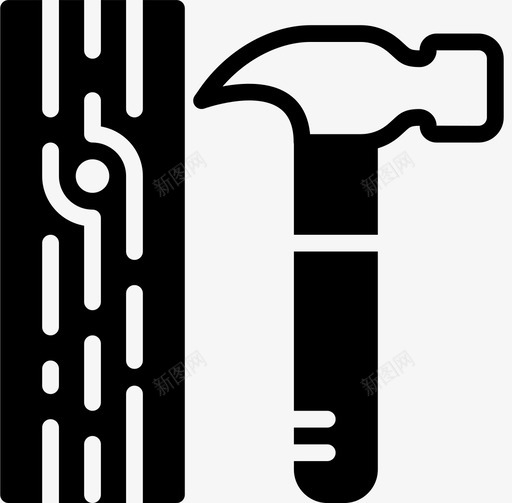 木板建筑锤子图标svg_新图网 https://ixintu.com 工作 工具 建筑 木板 粉碎建筑固体 锤子
