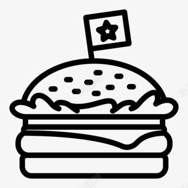 汉堡独立日快餐图标图标