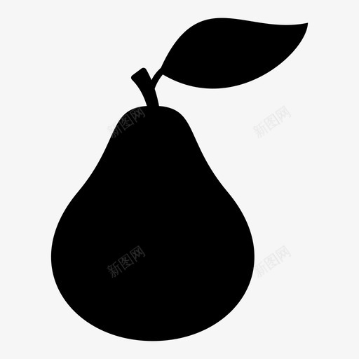 梨苹果食物图标svg_新图网 https://ixintu.com 叶子 梨 水果 苹果 食物