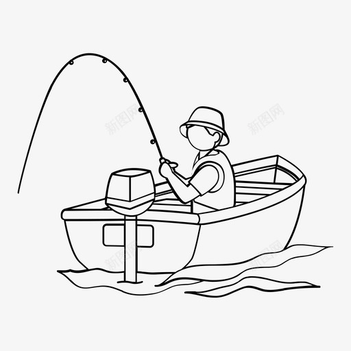 钓鱼划船娱乐图标svg_新图网 https://ixintu.com 体育ii概述 划船 娱乐 钓鱼