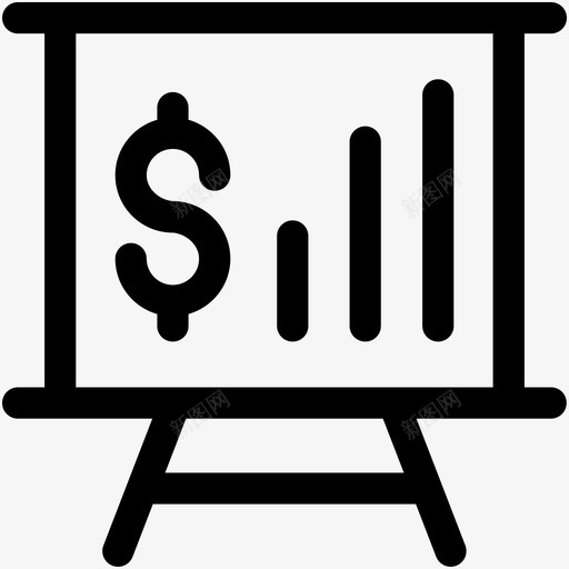 条形图时间投影图标svg_新图网 https://ixintu.com 价值 估算 商业展示 图表展示 展示板 投影 挣 时间 条形图 画架 财务和支付可爱的图标 黑板