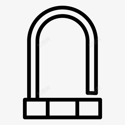 打开u型锁自行车安全图标svg_新图网 https://ixintu.com u型锁 安全 打开u型锁 自行车 解锁 锁