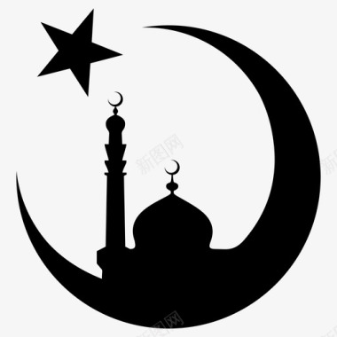 星与新月伊斯兰教麦加图标图标