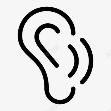 耳朵听觉感觉图标图标