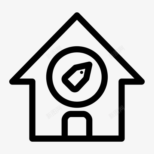 标记的房子家标签图标svg_新图网 https://ixintu.com 价格 家 标签 标记的房子