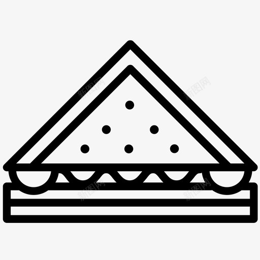 三明治面包食物图标svg_新图网 https://ixintu.com 三明治 午餐 野餐 面包 食物