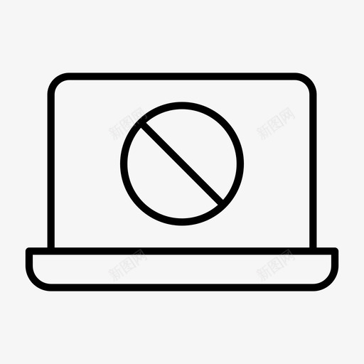 阻止笔记本笔记本电脑屏幕macbook图标svg_新图网 https://ixintu.com macbook 上网本 屏幕通知 禁止 笔记本电脑屏幕 阻止笔记本