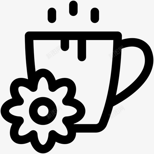 花草茶杯子饮料图标svg_新图网 https://ixintu.com spa 杯子 美容和spa可爱的图标 花草茶 饮料