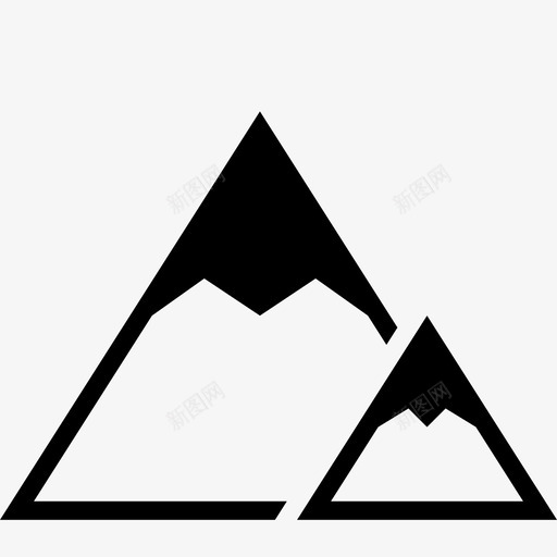 山雪顶图标svg_新图网 https://ixintu.com 动物和自然雕文 山 雪 顶