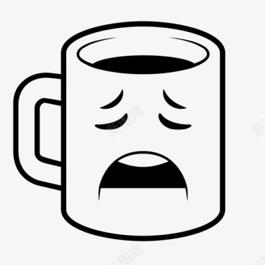 咖啡疲劳咖啡因可爱图标图标