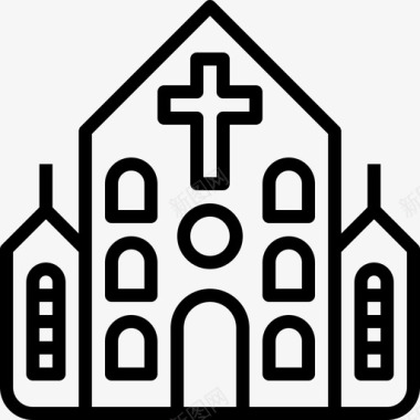 教堂建筑基督图标图标