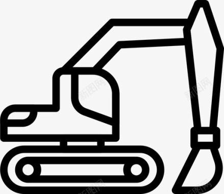 挖掘机建筑施工图标图标