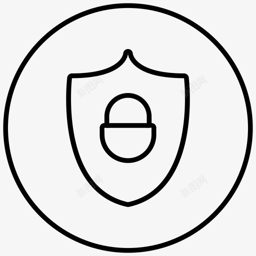 屏蔽锁保护安全图标svg_新图网 https://ixintu.com 保护 安全 屏蔽锁 网络和技术