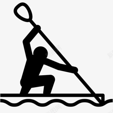 皮划艇短跑运动员奥林匹克图标图标