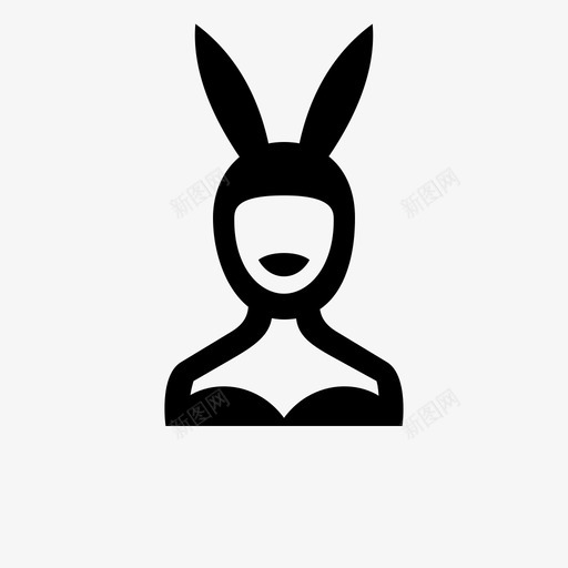 兔子耳朵帽子女孩玩伴图标svg_新图网 https://ixintu.com 人 兔子耳朵帽子 女人 女孩 性感 玩伴
