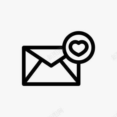心形电子邮件收藏夹图标图标