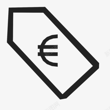 欧元标签旗帜价格图标图标