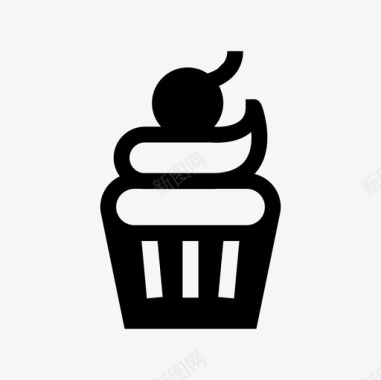 纸杯蛋糕杯子蛋糕甜点图标图标