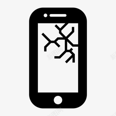 损坏的智能手机裂缝iphone图标图标