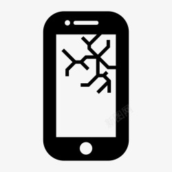 损坏的手机损坏的智能手机裂缝iphone图标高清图片