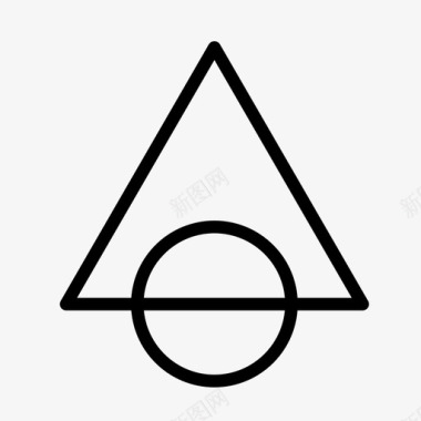 三角形和圆几何相交图标图标