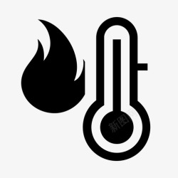 高温危险沸腾温度计危险火灾图标高清图片