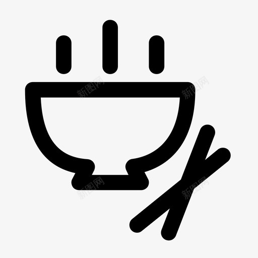 拉面筷子晚餐图标svg_新图网 https://ixintu.com 厨房 拉面 晚餐 汤 筷子 面条 食物