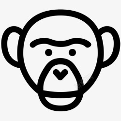 大猩猩的脸猴子猿黑猩猩图标高清图片