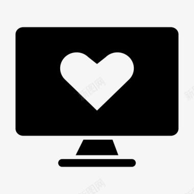 显示器收藏夹显示器电脑心脏图标图标