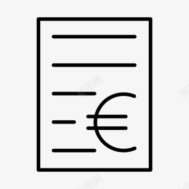 收据帐单欧元图标图标