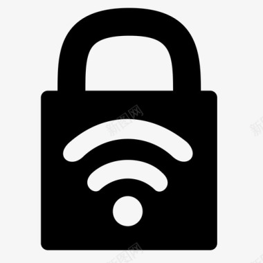 安全wifi锁定安全图标图标