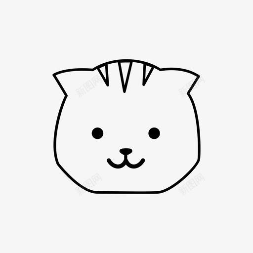 微笑动物猫图标svg_新图网 https://ixintu.com 动物 微笑 快乐 猫 猫图标情感