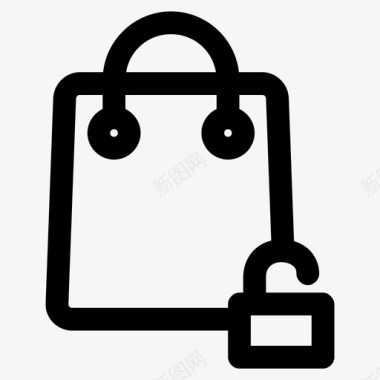 解锁购物袋购买购物者图标图标